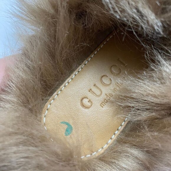 GUCCI Pink Wool-Lined Princetown Slippers Size 35 - Picture 5 of 6